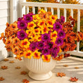 Geegoods 12 Bundles Yellow Mix Artificial Fall Petunia Flowers for Planters by GeegoodsLLC