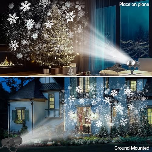 Christmas Snowflake Projector Lights Outdoor, 2024 Upgraded Snowfall Christmas Projector Light - Waterproof Valentine's Day Holiday Gift for Her - Image 4