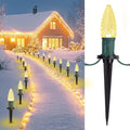 Brightown Strawberry C9 Christmas Pathway Lights Outdoor - 25.7 Feet 20 LED C9 Walkway Light, Connectable C9 Walkway Light, Waterproof Christmas Lights Outdoor Decoration for Lawn Outside, Warm White by Brightown