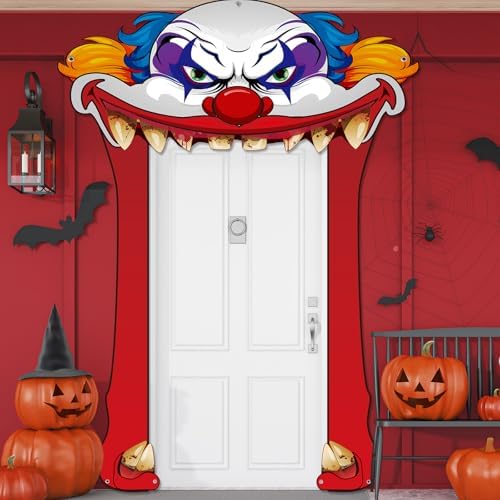 Tiamon Halloween Creepy Clown Decorations Door Banners Carnival Party - Image 5