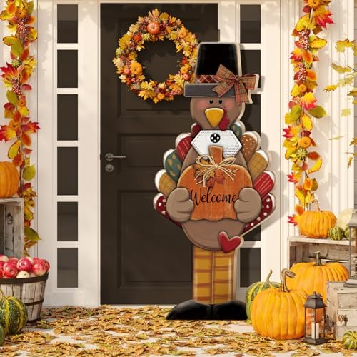 35 H Thanksgiving Wooden Porch Sign, Turkey Porch Decor by Anglechic