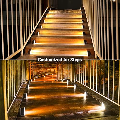 VOLISUN Solar Stair Lights 18 Pack, Solar Step Lights Outdoor Waterproof IP67, LED Outdoor Step Light,Outdoor Light Decor for Garden Stair, Deck, Front Step, Front Porch, and Patio（3000K） - Image 3