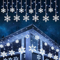 Toodour Christmas Snowflake Lights Outdoor, 17.22ft 264 LED Snowflake Icicle Lights with 22 Drops, Connectable, 8 Modes Waterproof White Christmas Light for Curtain, Eaves, Window, Xmas Decorations by Toodour