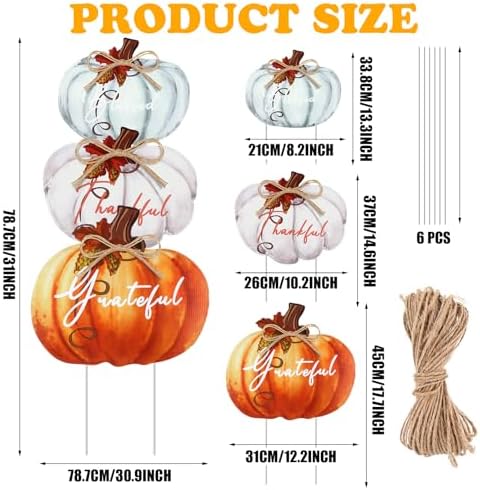 Geetery 3 Pcs 31 Inch Fall Outdoor Decorations Yard Sign, Rustic Color - Image 3