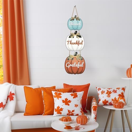 Fall Door Decor Fall Door Sign Pumpkin Wall Decor Thanksgiving Wreath - Image 6