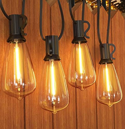 GPATIO Outdoor String Lights, 60FT Waterproof Patio Lights with 32 Hanging Globe ST38 Bulbs, 2700k Shatterproof for Backyard Gazebo Porch Garden Commerical Outside Decor by AddforPatioMakeover