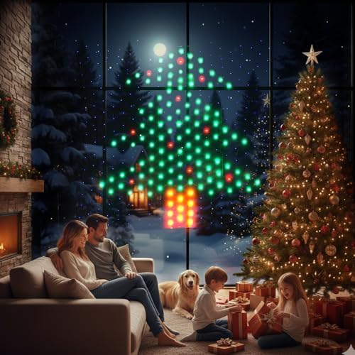 Leisure world LED Christmas Tree Window Silhouette Lights,USB Operated LED Net Outdoor Mesh Lights with Timer, 8 Modes for Indoor Outdoor Holiday Xmas Party Decor - Image 5