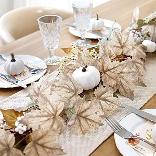 Fall Decorations for Home - 6Ft Autumn Maples Leaf Pumpkin Berry Garland - Image 6
