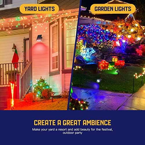 Kyosho Solar Spot Lights Outdoor, IP67 Waterproof Solar Lights for Yard, Garden and Walkways, 38 LEDs RGBW Multicolor Spotlight, 6 Pack - Image 6