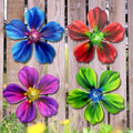 Giyyomtr Metal Flowers Wall Decor - 4pcs Metal Flower Wall Art Hanging Decorations for Outdoor Fence Garden Yard Patio Decor, Gift for Mom Friends by Giyyomtr