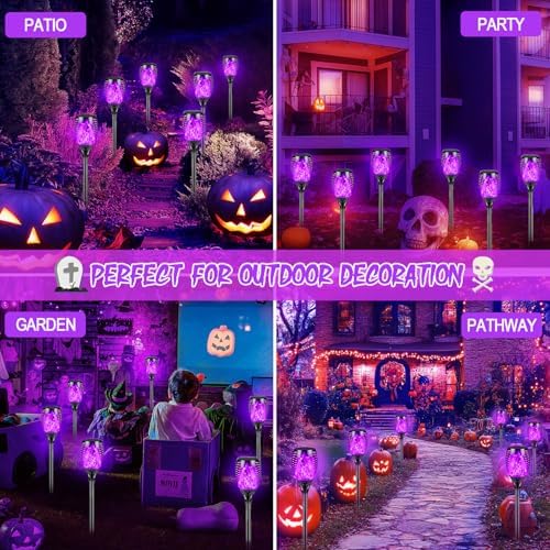 Solar Torch Lights with Flickering Flame Larger Size Halloween Decorations - Image 5