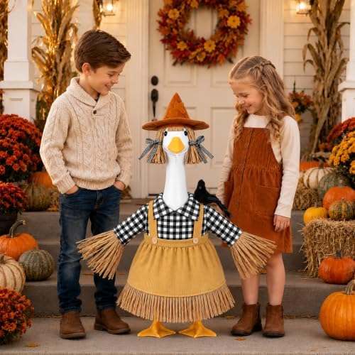 Fall Porch Goose Outfit Scarecrow Goose Clothes for Outdoor Lawn Decor - Image 6