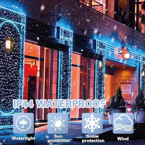 LAMPHOME 66FT 200 LED Blue Christmas Lights,16 Modes Connectable Fairy String Lights, Plug in Indoor Outdoor Blue Lights for Xmas Tree, Party, Garden, Hanukkah, Independence Day Patriotic Patio Decor - Image 5