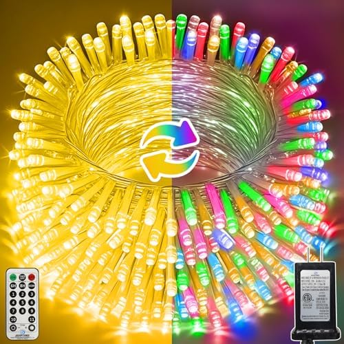 328 FT 1000 LED String Lights Outdoor Indoor, Christams String Lights Waterproof 8 Modes & Timer, Fairy Lights Plug in for Bedroom, Weeding, Patio, Party, Holiday,Christmas Decor by Unknown