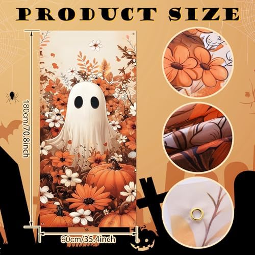 Tudomro Halloween Ghost Door Cover 70.8x35.4 Inches Banner,Fall Ghost - Image 2