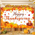 Large Thanksgiving Banner Decorations Outdoor 72x44 Inch,Turkey Maple Leaf Pumpkin Decorations Gifts for Indoor Home House Decor Party Supplies,Yard Sign Background for Photography by Sophena