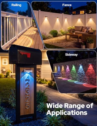 JOFIOS Fence Lights Solar Powered with Remote, IP65 Waterproof, White - Image 7