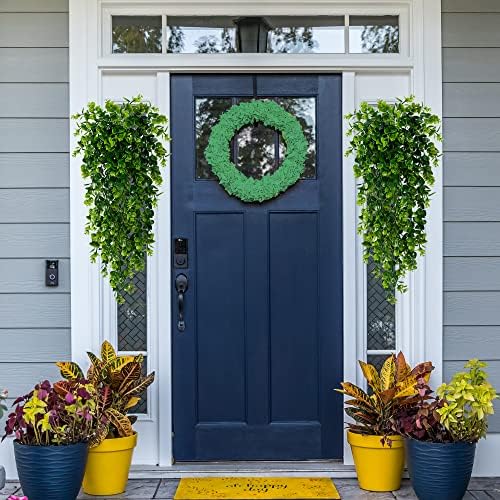 Sggvecsy 6 Pack Artificial Hanging Plants Fake Hanging Plant Faux Hanging Eucalyptus UV Resistant Plastic Plants for Indoor Outdoor Room Wall Wedding Patio Porch Decor - Image 2