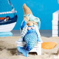 Mermaid Gnome Statue Garden Decor,Beach Gnomes Figurine for Outdoor Indoor by Leekung