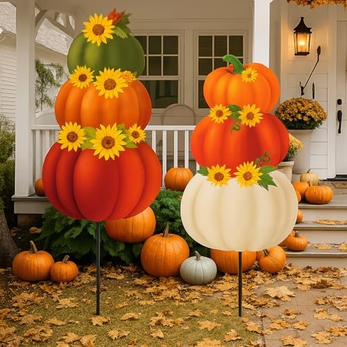 Suzile 2 Pcs Fall Yard Stakes 37" Metal Fall Decoration Outdoor, Rustic by Suzile