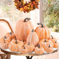 Ywlake 16 Pcs Artificial Pumpkins Fall Decorations, Fake Terracotta Pumpkin for Autumn Harvest Halloween Thanksgiving Faux Pumpkins Home Table Decor (Terracotta) by Ywlake