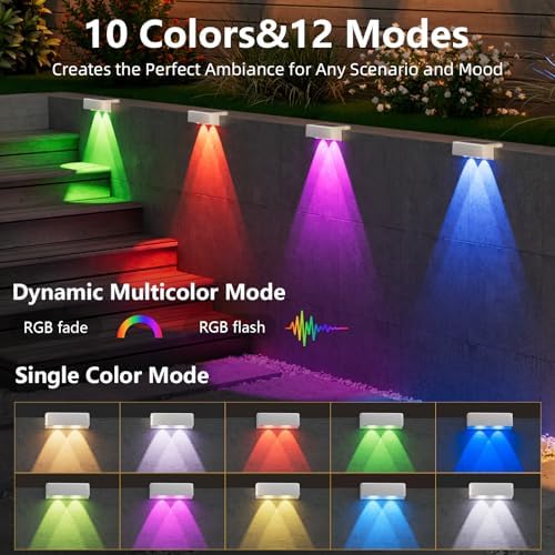 VOLISUN Solar Deck Lights 12 Pack, Color Changing LED Large Size Lamp - Image 3