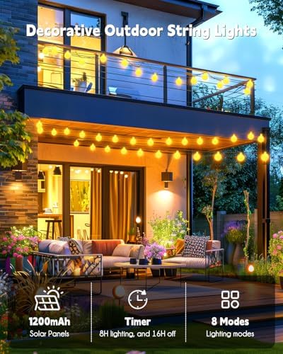 Brightown Solar String Lights 19.6Ft, 60 LED Globe Waterproof, 8 Modes - Image 3