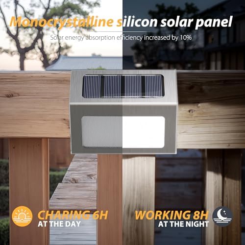 Otdair Solar Lights Outdoor Waterproof, Solar Fence Lights Auto On/Off, Bright LED Outdoor Lighting for Fence, Patio, Deck, Garden, Pathway - Image 2