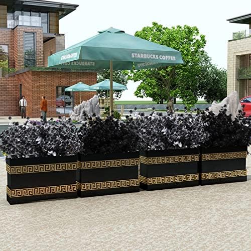 RECUTMS Black Artificial Flowers,Fake Fall Outdoor UV Resistant Plants,8Pcs - Image 4