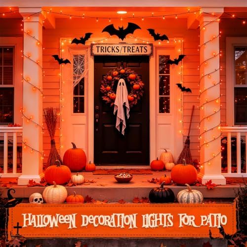 JMEXSUSS Connectable Orange String Lights, 250LED Halloween Lights Plug in - Image 2