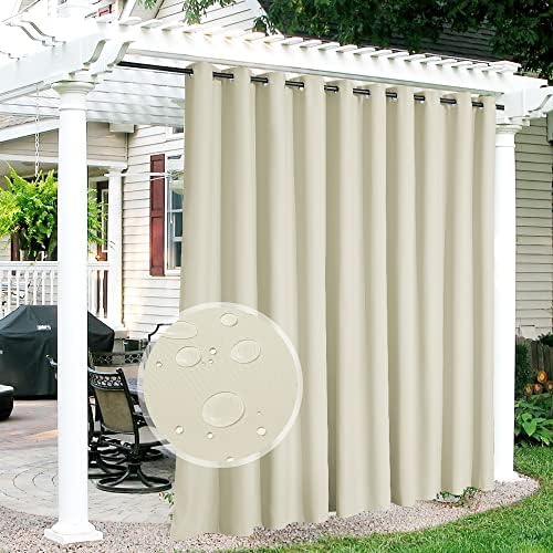 RYB HOME Extra Wide Outdoor Curtains for Patio Waterproof Privacy by RYBHOME