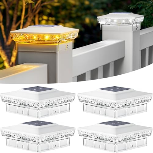 btfarm Solar Post Cap Lights, 2 Colors Modes, Fit 4x4 3.5x3.5 Wooden/Vinyl by btfarmdecorativelighting