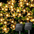 Brightown 2 Pack Total 52FT 120 LED Solar String Lights Flower Outdoor Waterproof Fairy Lights for Garden Yard Fence Patio Christmas Tree Wedding Party Decor, Warm White by Brightown