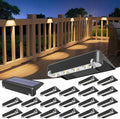 VOLISUN Solar Deck Lights 20 Pack, Warm White Glow LED Large Size Lamp, IP65 Waterproof Step Lights Outdoor for Deck, Step, Fence, Railing, Wall and Stairs (Black) by VOLISUN