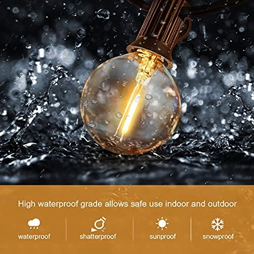 HISTAR Led String Lights Outdoor 30ft Patio Lights 27 Edison Bulbs - Image 5