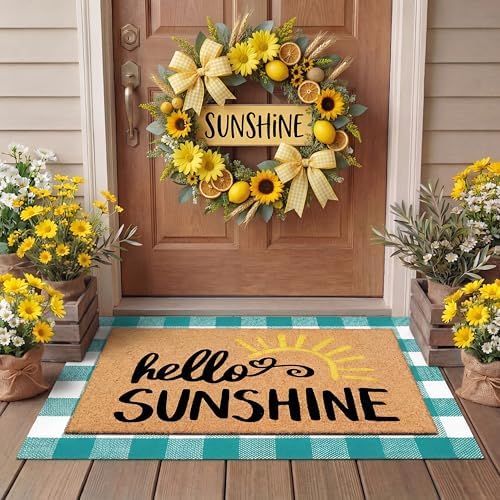 Tinideya 2 Pcs Hello Sunshine Door Mat 23.6 X 35.4 Inches by Tinideya