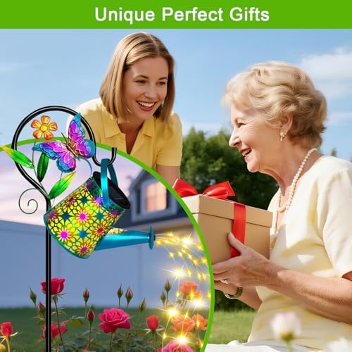 Solar Garden Lights Outdoor,Butterfly Watering Can Light, Waterproof Decor - Image 5
