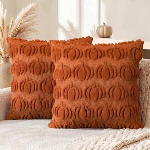 AVOIN colorlife Caramel Fall Pumpkin Throw Pillow Covers 20x20 Inch by AVOINcolorlife