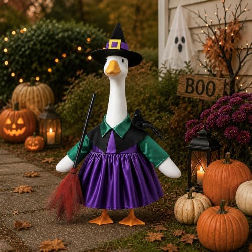 Halloween Goose Outfit Witch Porch Goose Clothes for Outdoor Lawn Decor - Image 5