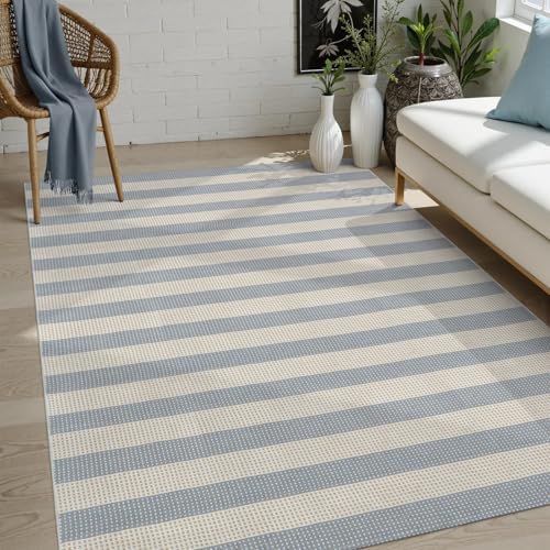 OJIA Striped Area Rug 5'x7' Outdoor Rug, Washable Patio Rugs Camping Rug - Image 7