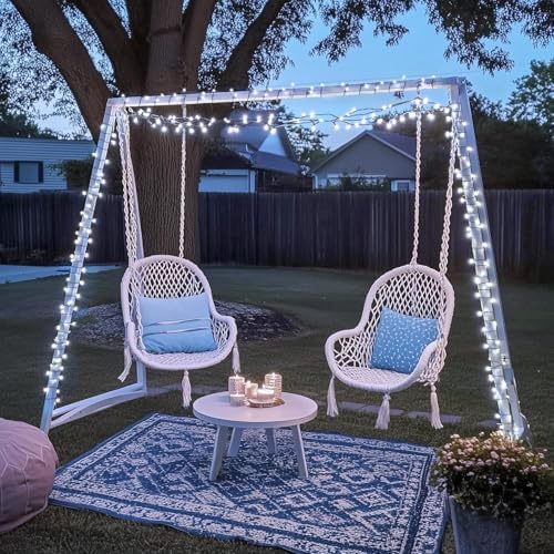 JMEXSUSS 200 LED White Christmas Lights Outdoor, 66ft String Lights Plug in - Image 2