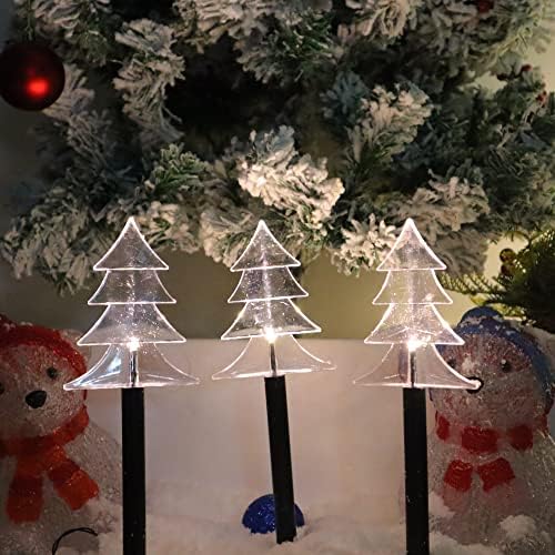 5 Pack Solar Christmas Tree Pathway Lights 6.3 Ft Total Outdoor Waterproof Landscape Lights Christmas Decorations for Pathway Garden Walkway Yard Lawn Patio (Warm White) - Image 6