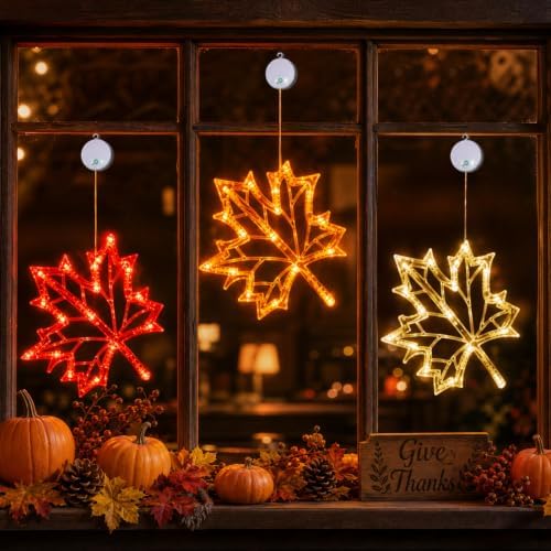 LOLStar Fall Decor Window Lights 2026, Thanksgiving Decorations LED Lights by LOLSTAR