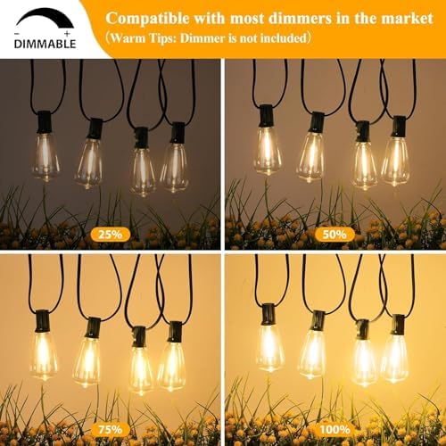 Brightever 100FT Outdoor String Lights 52 Bulbs, Waterproof Patio Lights - Image 6