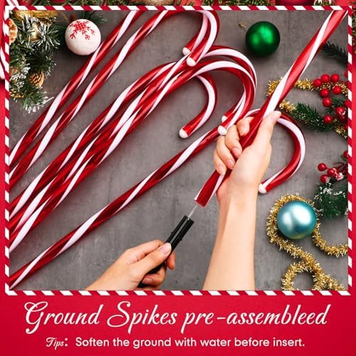 Treela 12 Pcs 36 Inch Christmas Candy Cane Lights Outdoor Decorations - Image 5