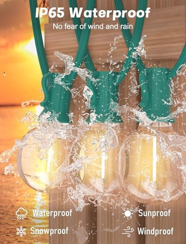 SUNSGNE 25Ft Round Christmas Lights Outdoor, G40 Globe String Lights with 27 LED Clear Lights(2 Spare), Green Wire String Lights for Yard Patio Porch Tent Pergola Backyard Christmas Decorations - Image 3