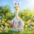 Cutecrop Easter Goose Outfit For 23" High Cement Or Plastic Goose Lawn Clothing, Porch Clothes, Garden Costume by Cutecrop