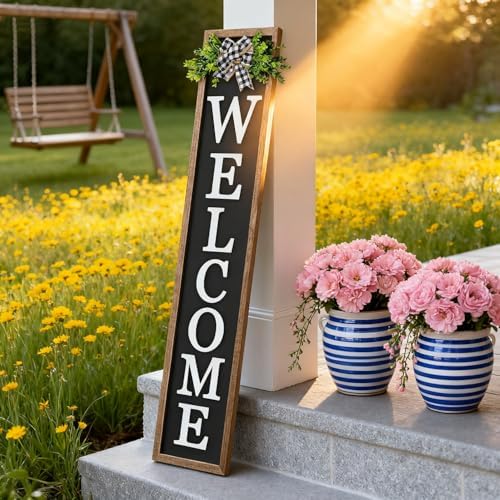 3D Outdoor Welcome Sign, 45"X9", Wood Black - Image 6