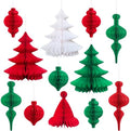 Christmas Paper Honeycomb Ornaments, 12 Pcs by Pedel