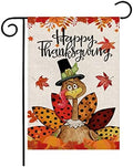 Happy Thanksgiving Garden Flags 12x18 inch Turkey with Pumpkins Double Sided Seasonal Yard Flag for Fall Harvest Autumn House Decoration Outdoor by Whongkidz